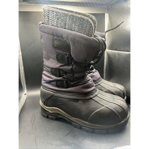LL Bean Bigelow Black Insulated Cold Weather Snow Boot Lace Up‎ Size 5